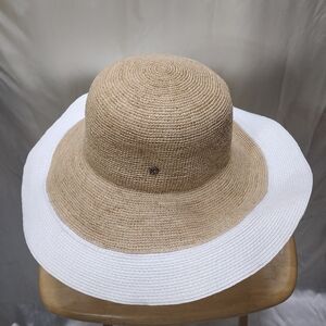 Tommy Bahama Lucia Crochet Raffia Sun Hat Womens OS Vacation Beach Resort
